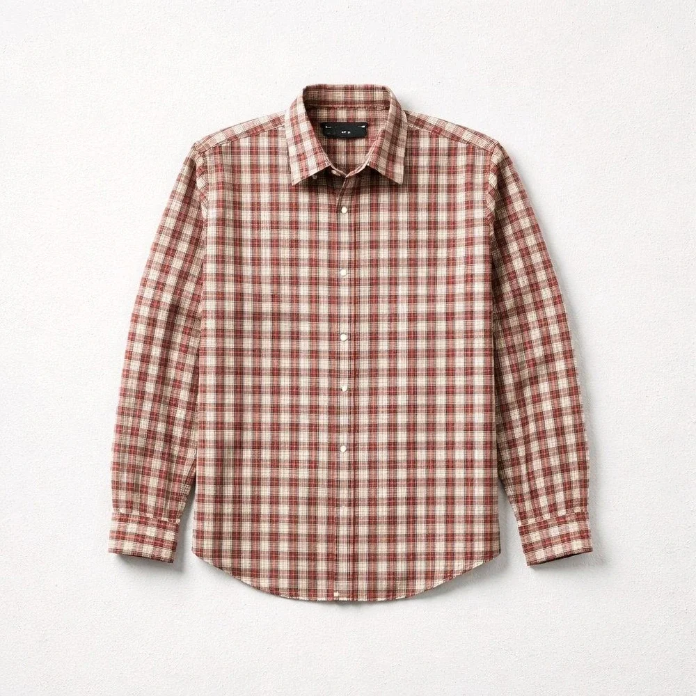 J.CREW Slim Fit Men's Medium Flannel Shirt Red Black White Tartan Plaid‎ L/S EUC